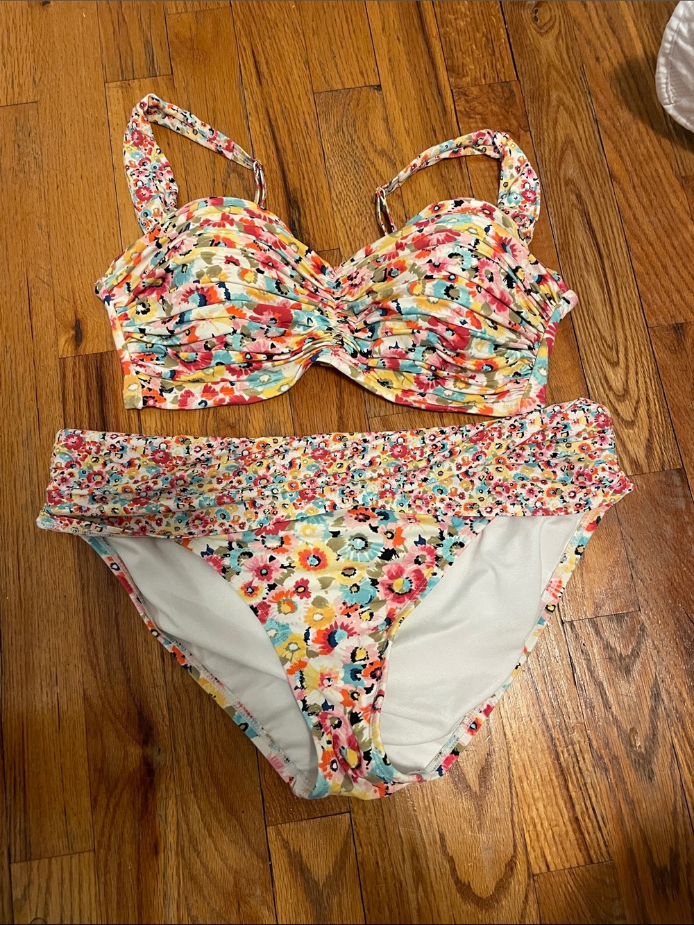 Bleu Rod Beattie Floral Bikini in White, Pink, Yellow, Blue
